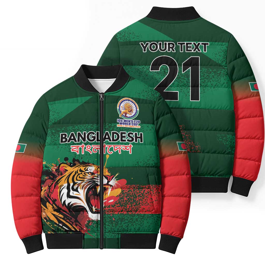 Custom Bangladesh Cricket Spirit 2026 Bomber Puffer Jacket World T20 Edition - Rising Sun - Wonder Print Shop