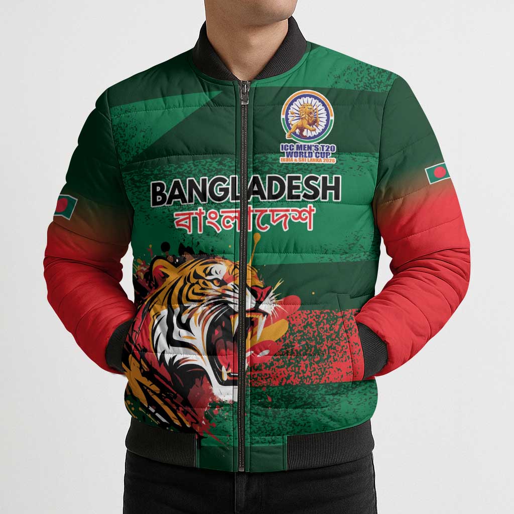 Custom Bangladesh Cricket Spirit 2026 Bomber Puffer Jacket World T20 Edition - Rising Sun - Wonder Print Shop