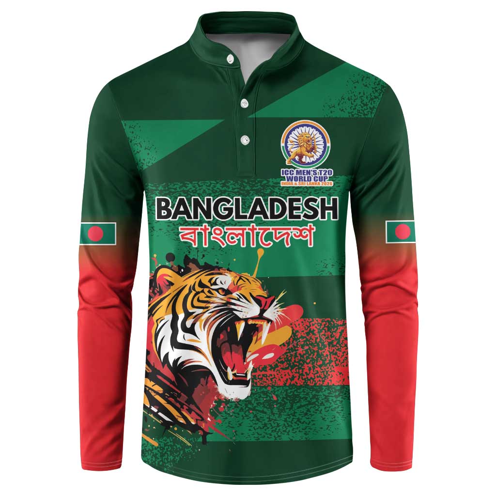 Custom Bangladesh Cricket Spirit 2026 Button Sweatshirt World T20 Edition - Rising Sun - Wonder Print Shop