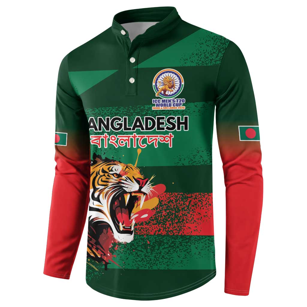 Custom Bangladesh Cricket Spirit 2026 Button Sweatshirt World T20 Edition - Rising Sun - Wonder Print Shop
