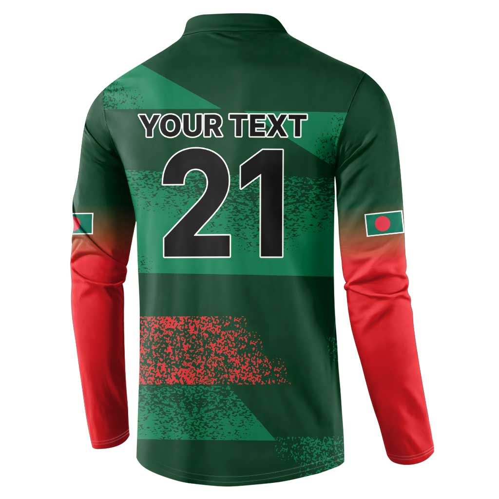 Custom Bangladesh Cricket Spirit 2026 Button Sweatshirt World T20 Edition - Rising Sun - Wonder Print Shop