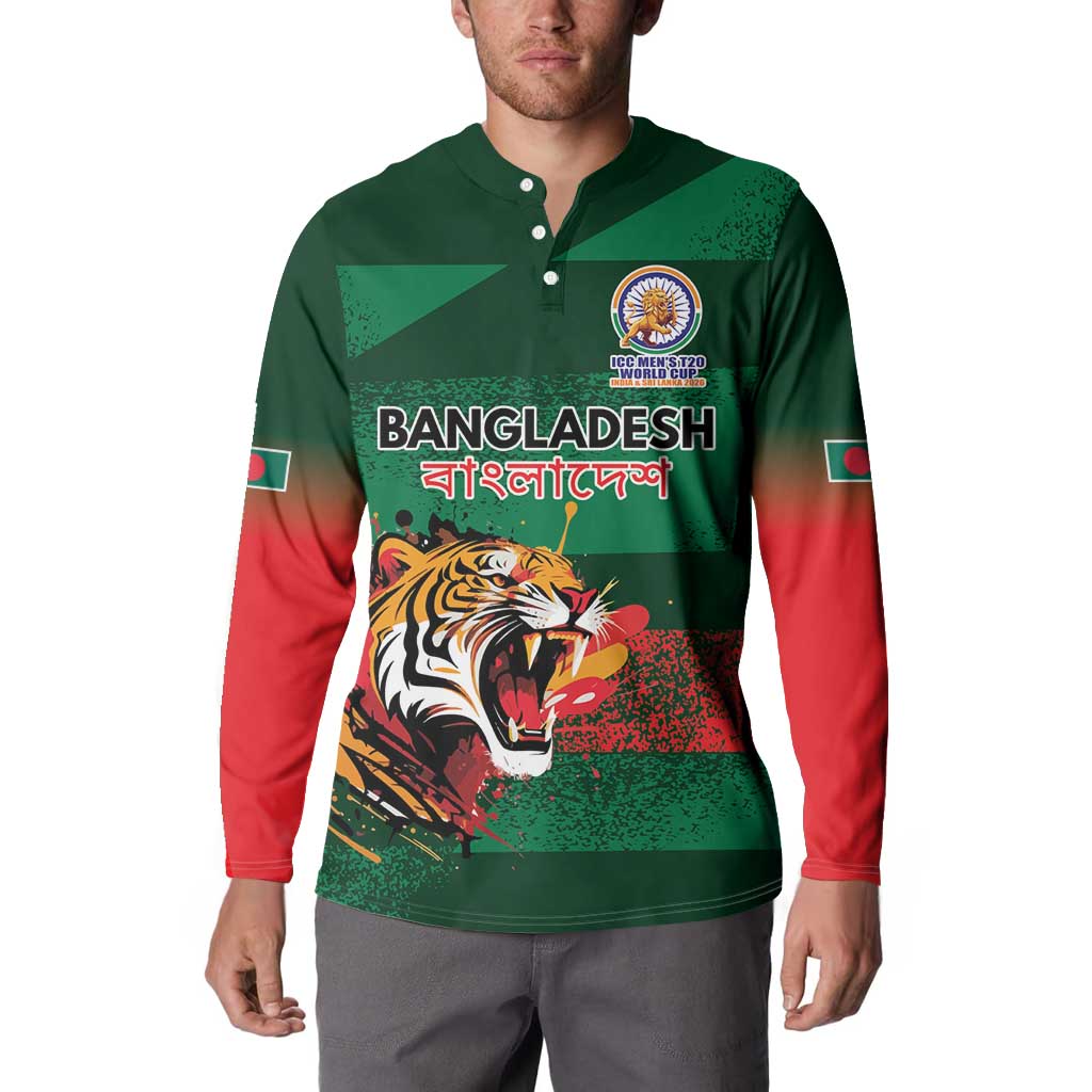 Custom Bangladesh Cricket Spirit 2026 Button Sweatshirt World T20 Edition - Rising Sun - Wonder Print Shop