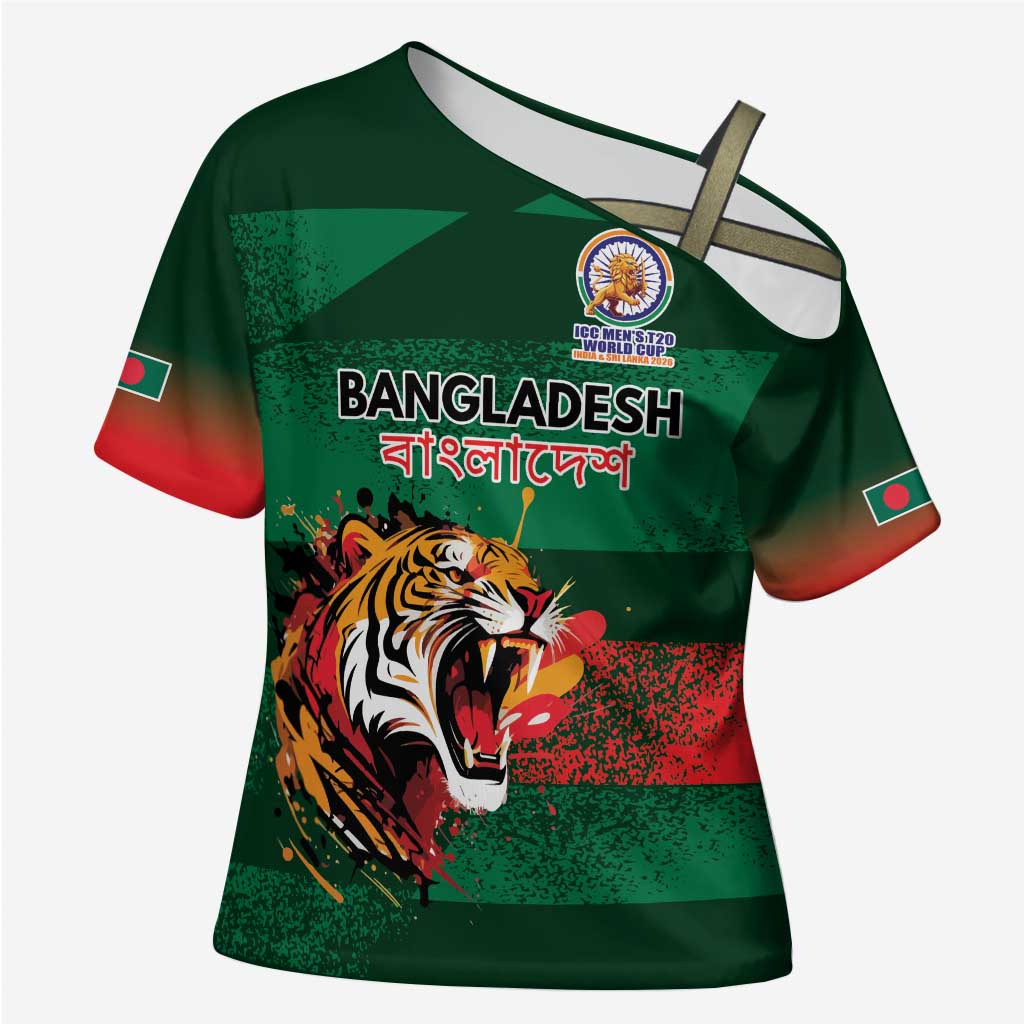 Custom Bangladesh Cricket Spirit 2026 Cross Shoulder Shirt World T20 Edition - Rising Sun - Wonder Print Shop