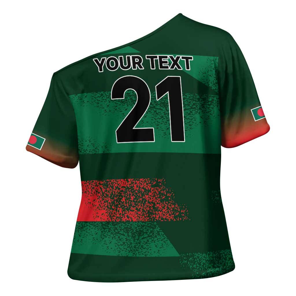 Custom Bangladesh Cricket Spirit 2026 Cross Shoulder Shirt World T20 Edition - Rising Sun - Wonder Print Shop