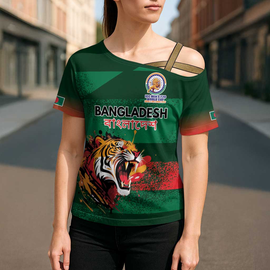 Custom Bangladesh Cricket Spirit 2026 Cross Shoulder Shirt World T20 Edition - Rising Sun - Wonder Print Shop