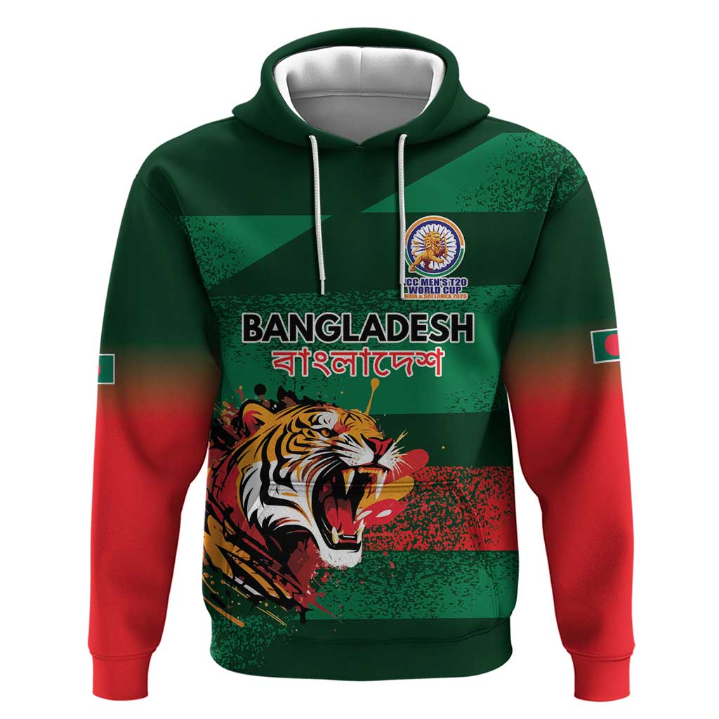 Custom Bangladesh Cricket Spirit 2026 Hoodie World T20 Edition - Rising Sun - Wonder Print Shop
