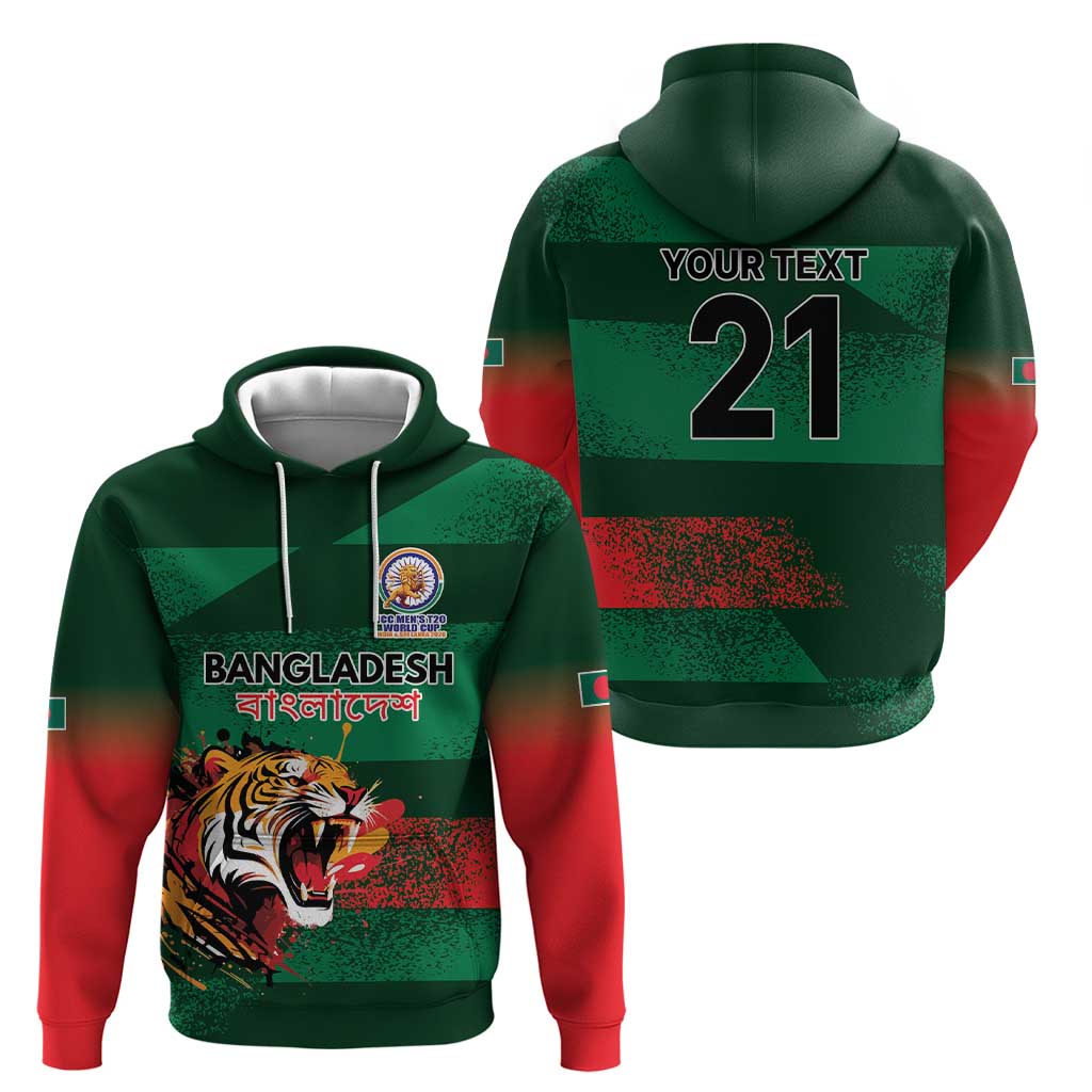 Custom Bangladesh Cricket Spirit 2026 Hoodie World T20 Edition - Rising Sun - Wonder Print Shop