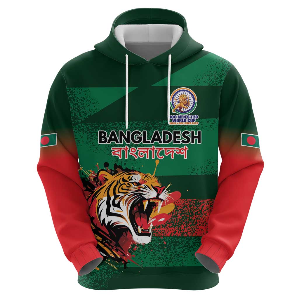 Custom Bangladesh Cricket Spirit 2026 Hoodie World T20 Edition - Rising Sun - Wonder Print Shop