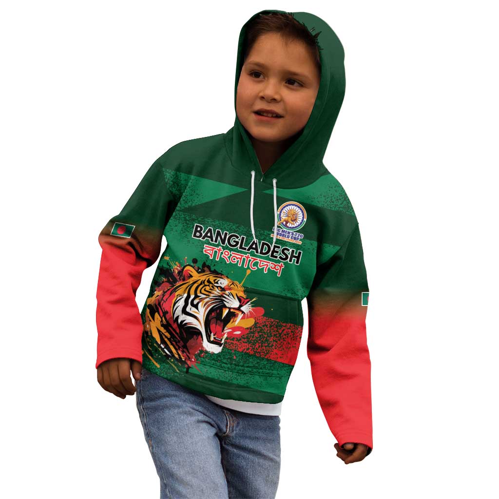 Custom Bangladesh Cricket Spirit 2026 Kid Hoodie World T20 Edition - Rising Sun - Wonder Print Shop