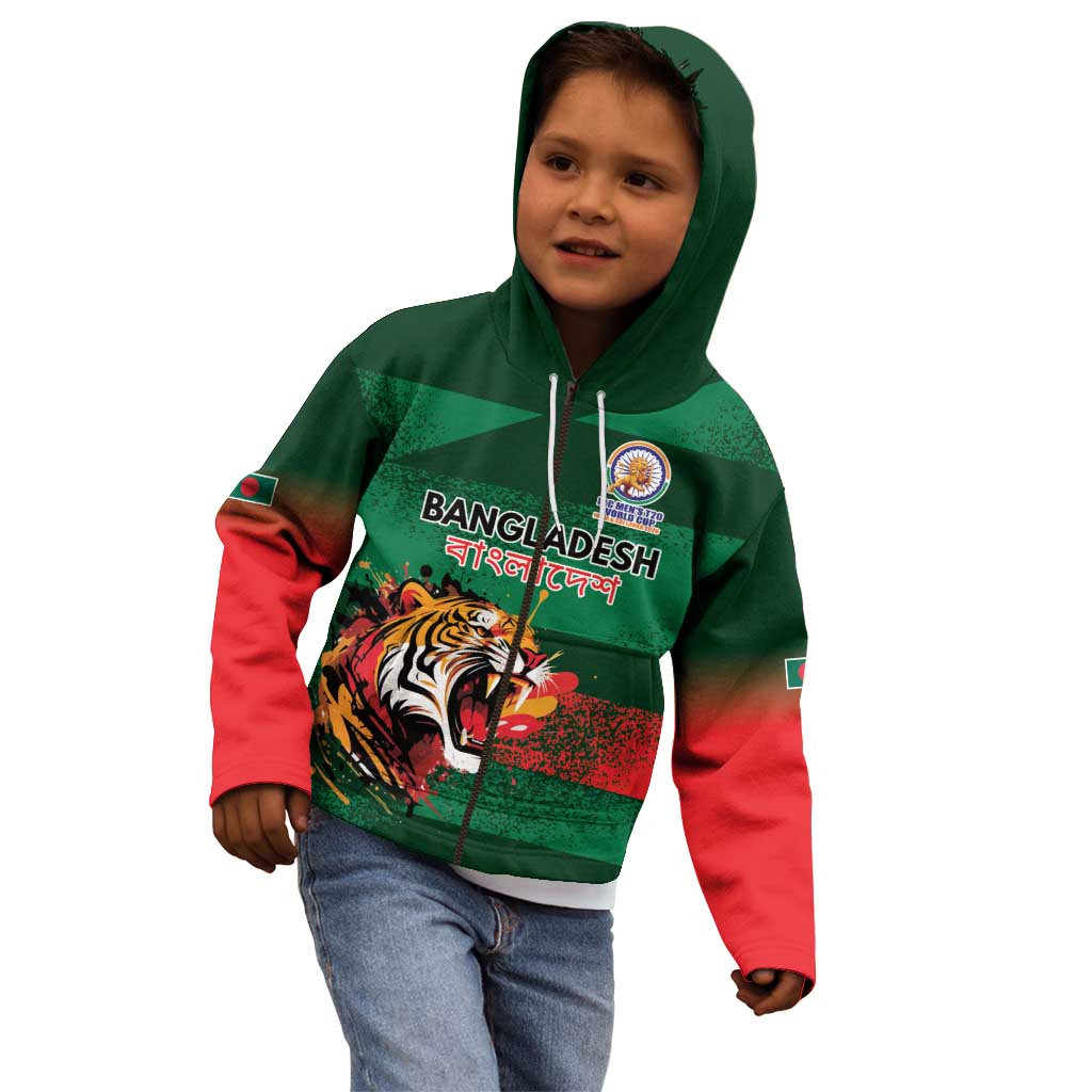Custom Bangladesh Cricket Spirit 2026 Kid Hoodie World T20 Edition - Rising Sun - Wonder Print Shop