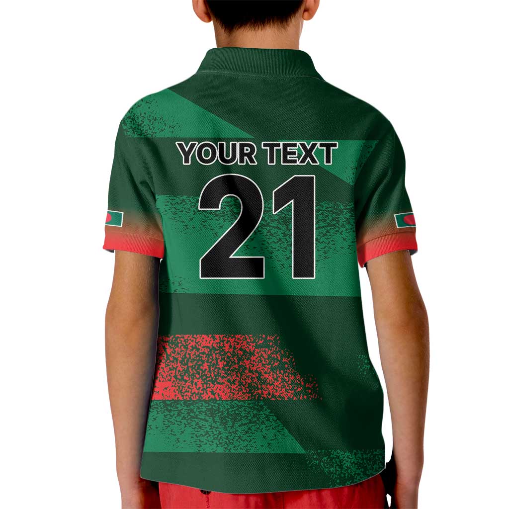Custom Bangladesh Cricket Spirit 2026 Kid Polo Shirt World T20 Edition - Rising Sun - Wonder Print Shop