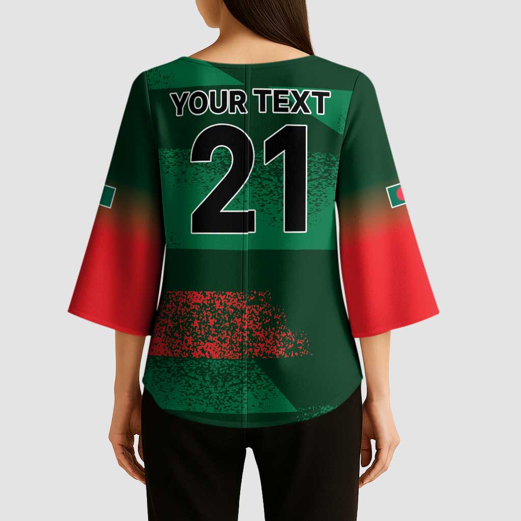 Custom Bangladesh Cricket Spirit 2026 Kimono Sleeve Blouse World T20 Edition - Rising Sun - Wonder Print Shop