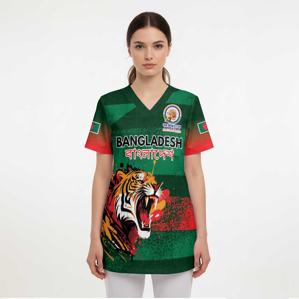 Custom Bangladesh Cricket Spirit 2026 Scrub Top World T20 Edition - Rising Sun - Wonder Print Shop