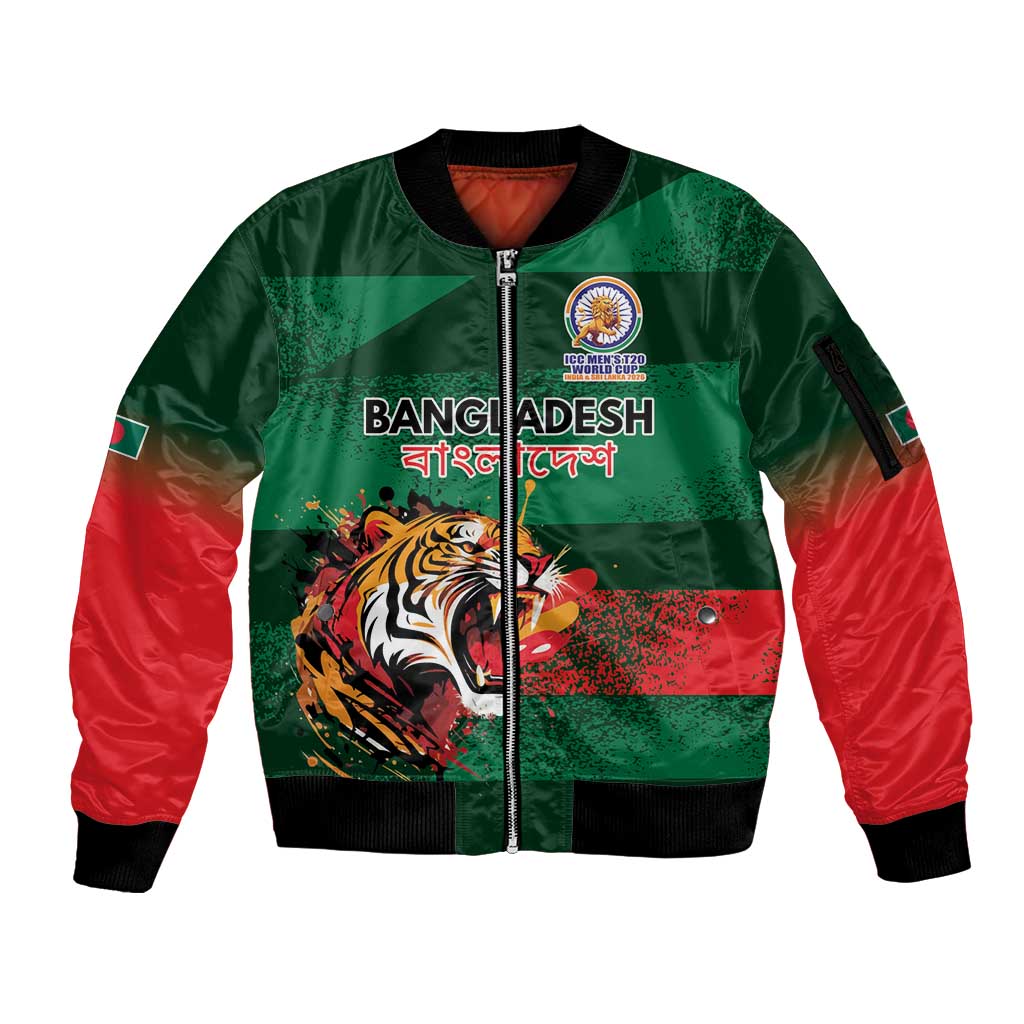 Custom Bangladesh Cricket Spirit 2026 Sleeve Zip Bomber Jacket World T20 Edition - Rising Sun - Wonder Print Shop