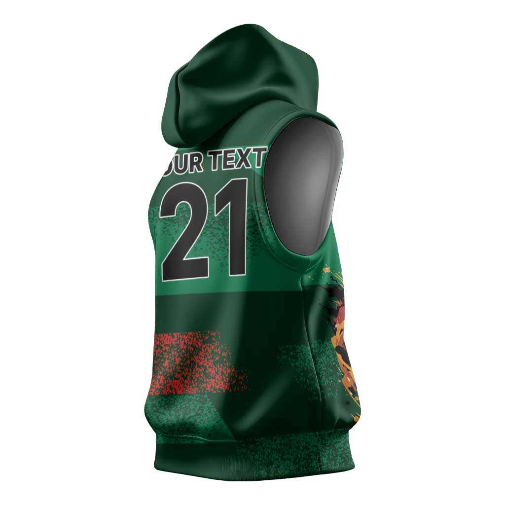 Custom Bangladesh Cricket Spirit 2026 Sleeveless Hoodie World T20 Edition - Rising Sun - Wonder Print Shop