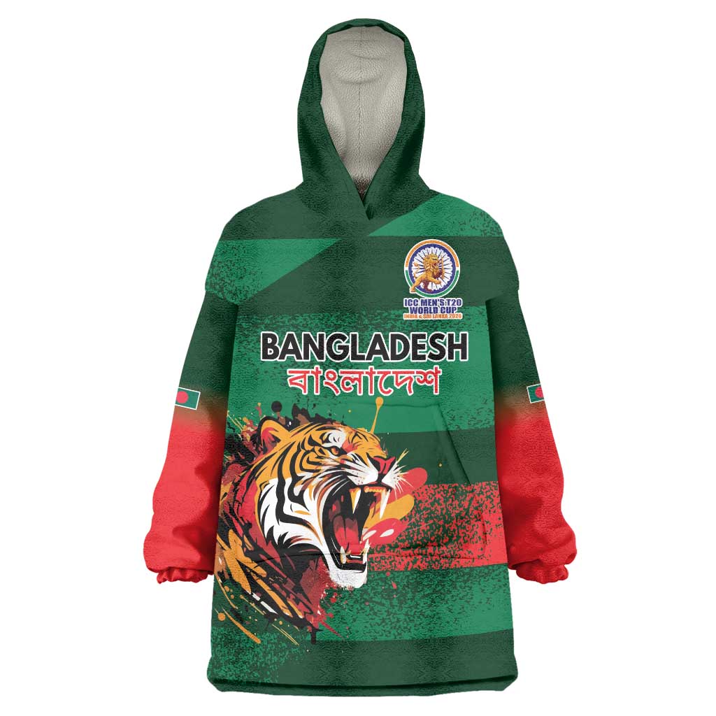 Custom Bangladesh Cricket Spirit 2026 Wearable Blanket Hoodie World T20 Edition - Rising Sun - Wonder Print Shop