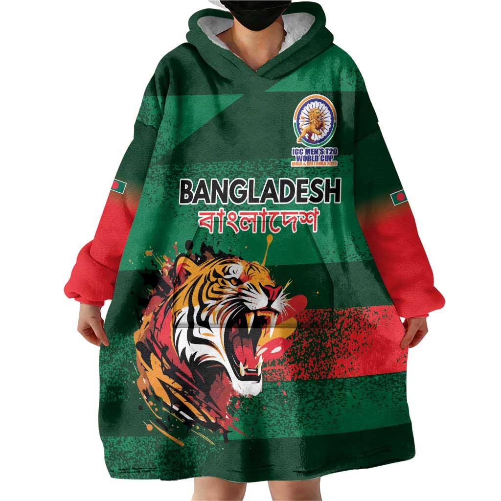 Custom Bangladesh Cricket Spirit 2026 Wearable Blanket Hoodie World T20 Edition - Rising Sun - Wonder Print Shop