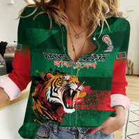 Custom Bangladesh Cricket Spirit 2026 Women Casual Shirt World T20 Edition - Rising Sun - Wonder Print Shop