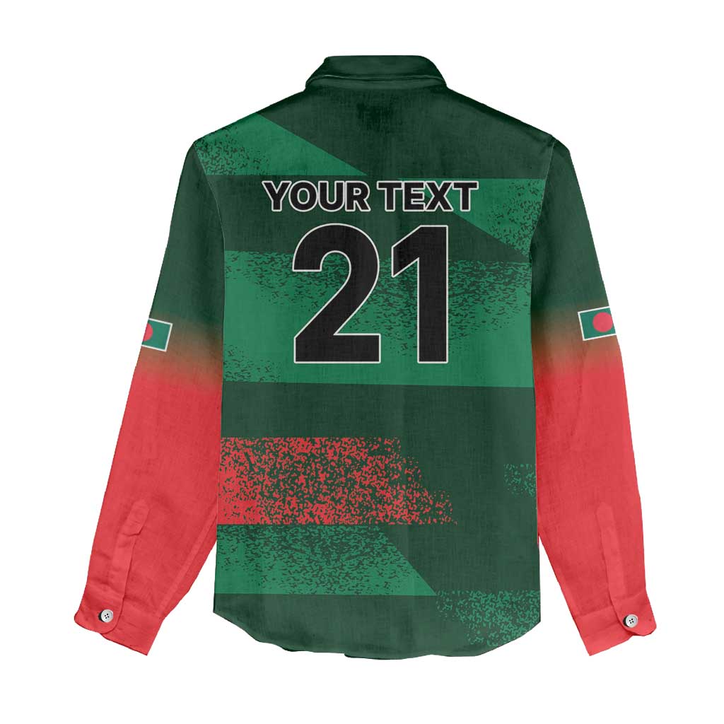 Custom Bangladesh Cricket Spirit 2026 Women Casual Shirt World T20 Edition - Rising Sun - Wonder Print Shop