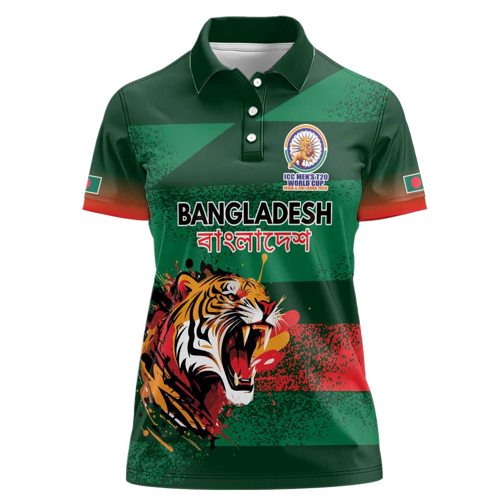 Custom Bangladesh Cricket Spirit 2026 Women Polo Shirt World T20 Edition - Rising Sun - Wonder Print Shop