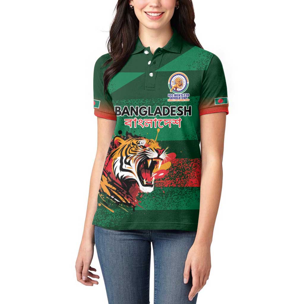 Custom Bangladesh Cricket Spirit 2026 Women Polo Shirt World T20 Edition - Rising Sun - Wonder Print Shop