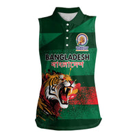 Custom Bangladesh Cricket Spirit 2026 Women Sleeveless Polo Shirt World T20 Edition - Rising Sun - Wonder Print Shop