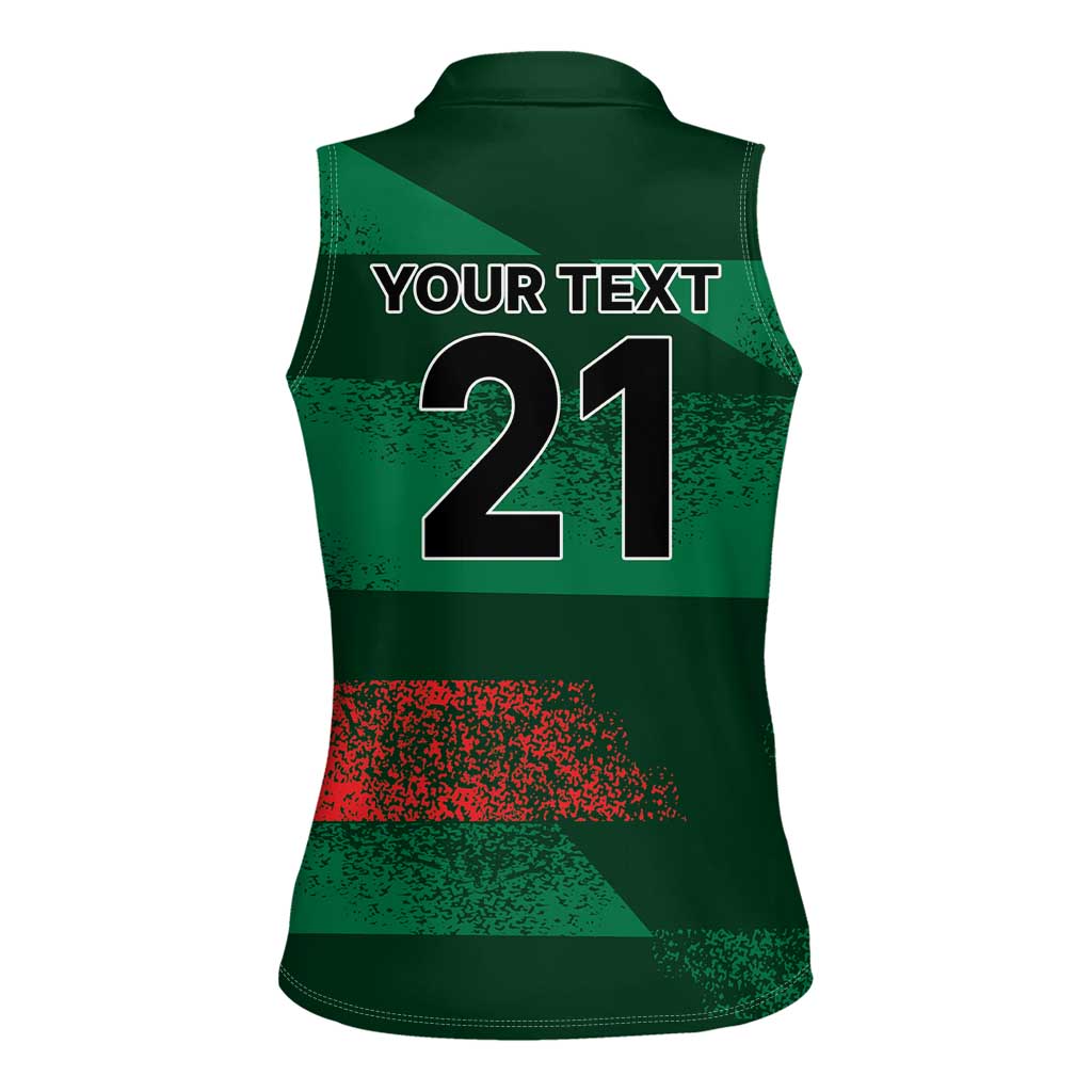 Custom Bangladesh Cricket Spirit 2026 Women Sleeveless Polo Shirt World T20 Edition - Rising Sun - Wonder Print Shop