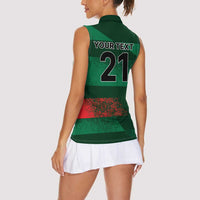 Custom Bangladesh Cricket Spirit 2026 Women Sleeveless Polo Shirt World T20 Edition - Rising Sun - Wonder Print Shop