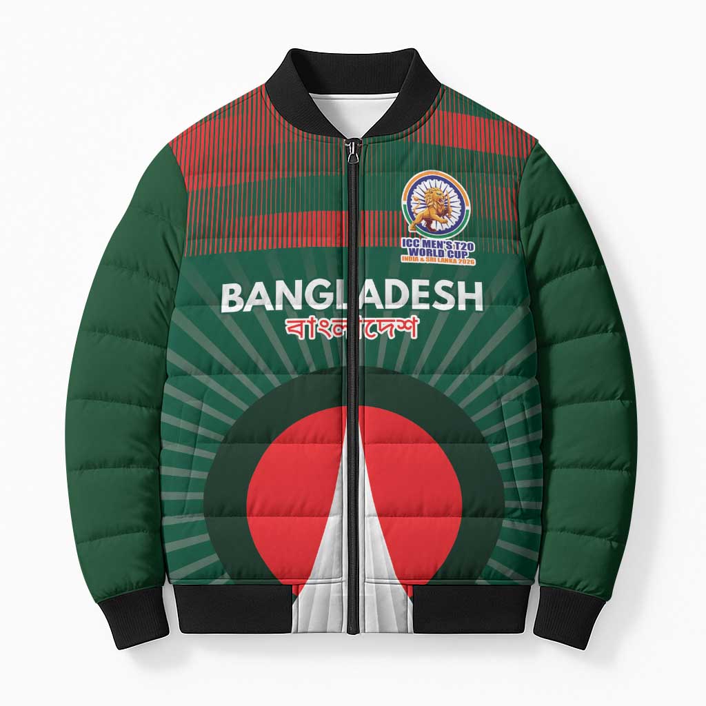 Custom Bangladesh Cricket Spirit 2026 Bomber Puffer Jacket World T20 Edition - Bengal Tiger - Wonder Print Shop
