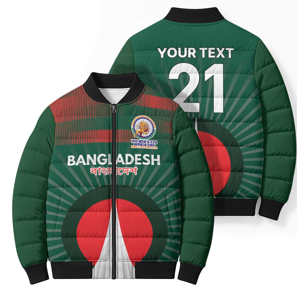 Custom Bangladesh Cricket Spirit 2026 Bomber Puffer Jacket World T20 Edition - Bengal Tiger - Wonder Print Shop