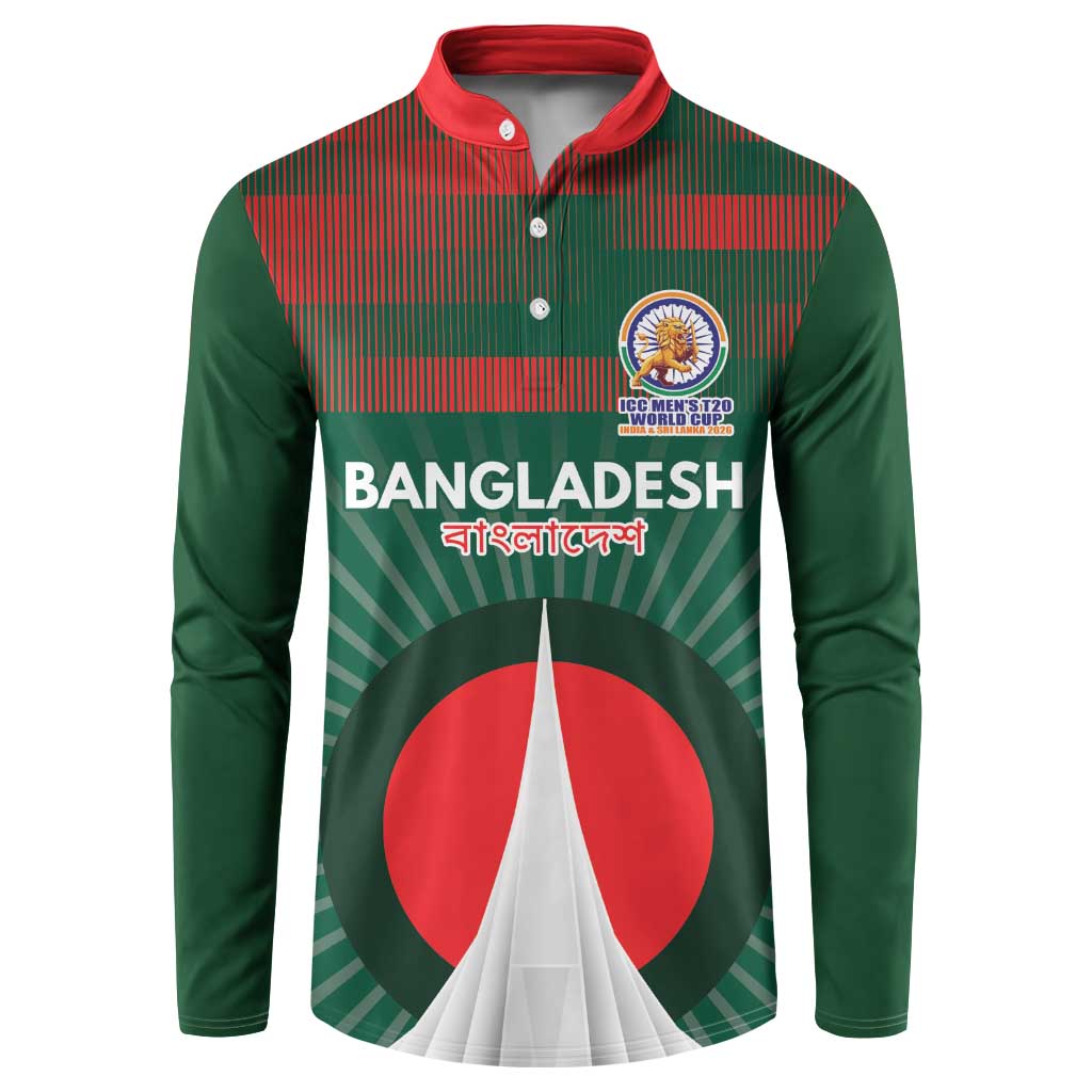 Custom Bangladesh Cricket Spirit 2026 Button Sweatshirt World T20 Edition - Bengal Tiger - Wonder Print Shop