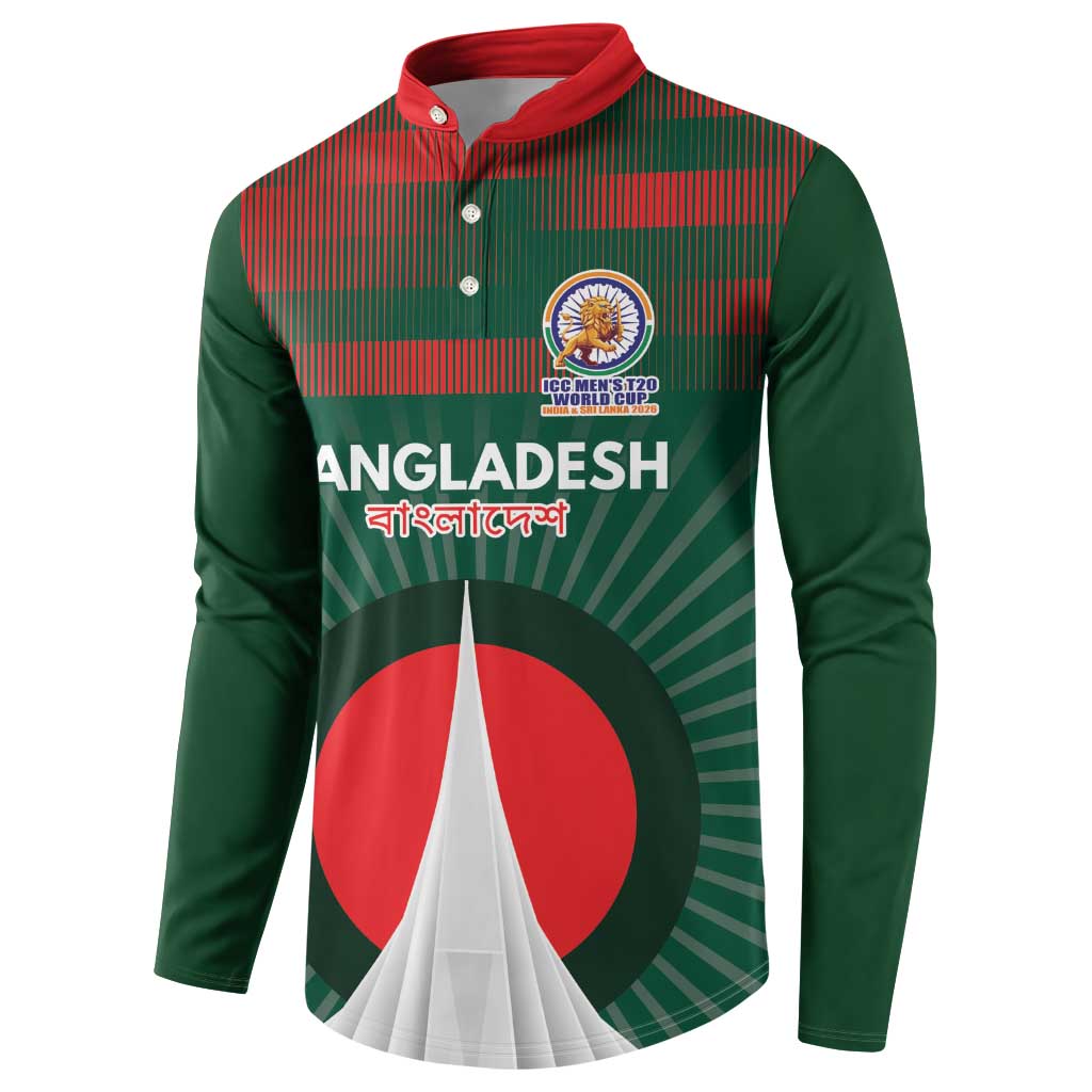 Custom Bangladesh Cricket Spirit 2026 Button Sweatshirt World T20 Edition - Bengal Tiger - Wonder Print Shop