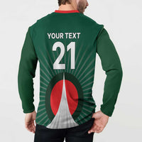 Custom Bangladesh Cricket Spirit 2026 Button Sweatshirt World T20 Edition - Bengal Tiger - Wonder Print Shop
