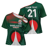 Custom Bangladesh Cricket Spirit 2026 Cross Shoulder Shirt World T20 Edition - Bengal Tiger - Wonder Print Shop