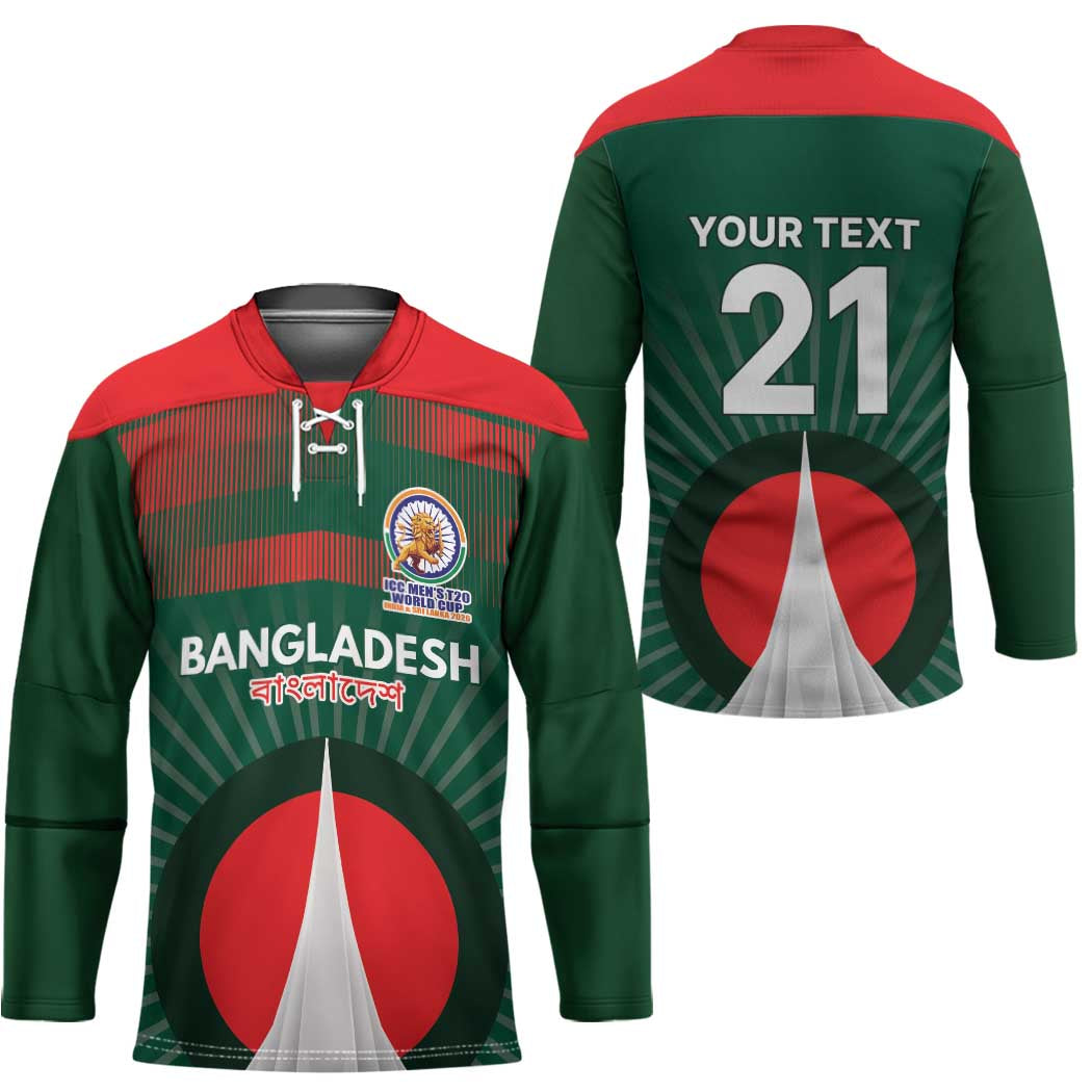Custom Bangladesh Cricket Spirit 2026 Hockey Jersey World T20 Edition - Bengal Tiger - Wonder Print Shop