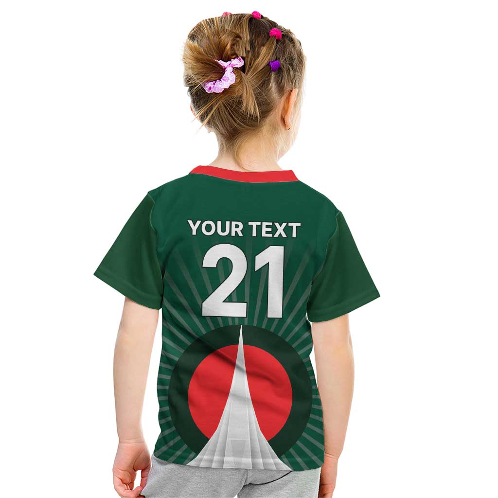 Custom Bangladesh Cricket Spirit 2026 Kid T Shirt World T20 Edition - Bengal Tiger - Wonder Print Shop