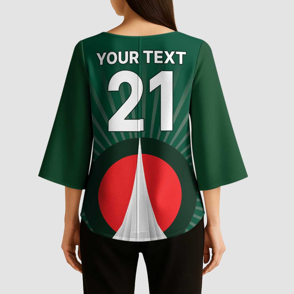Custom Bangladesh Cricket Spirit 2026 Kimono Sleeve Blouse World T20 Edition - Bengal Tiger - Wonder Print Shop