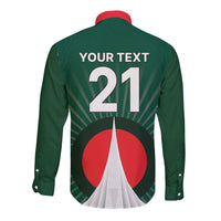 Custom Bangladesh Cricket Spirit 2026 Long Sleeve Button Shirt World T20 Edition - Bengal Tiger - Wonder Print Shop