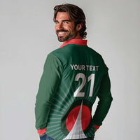 Custom Bangladesh Cricket Spirit 2026 Long Sleeve Polo Shirt World T20 Edition - Bengal Tiger - Wonder Print Shop