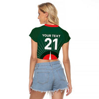 Custom Bangladesh Cricket Spirit 2026 Raglan Cropped T Shirt World T20 Edition - Bengal Tiger - Wonder Print Shop