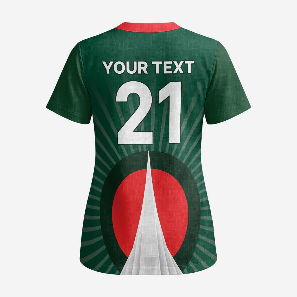 Custom Bangladesh Cricket Spirit 2026 Scrub Top World T20 Edition - Bengal Tiger - Wonder Print Shop