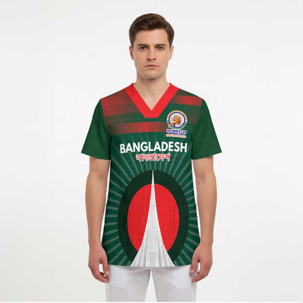 Custom Bangladesh Cricket Spirit 2026 Scrub Top World T20 Edition - Bengal Tiger - Wonder Print Shop