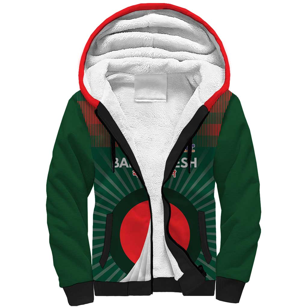 Custom Bangladesh Cricket Spirit 2026 Sherpa Hoodie World T20 Edition - Bengal Tiger - Wonder Print Shop