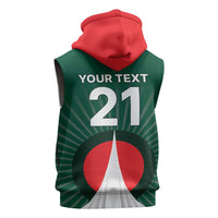 Custom Bangladesh Cricket Spirit 2026 Sleeveless Hoodie World T20 Edition - Bengal Tiger - Wonder Print Shop