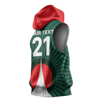 Custom Bangladesh Cricket Spirit 2026 Sleeveless Hoodie World T20 Edition - Bengal Tiger - Wonder Print Shop