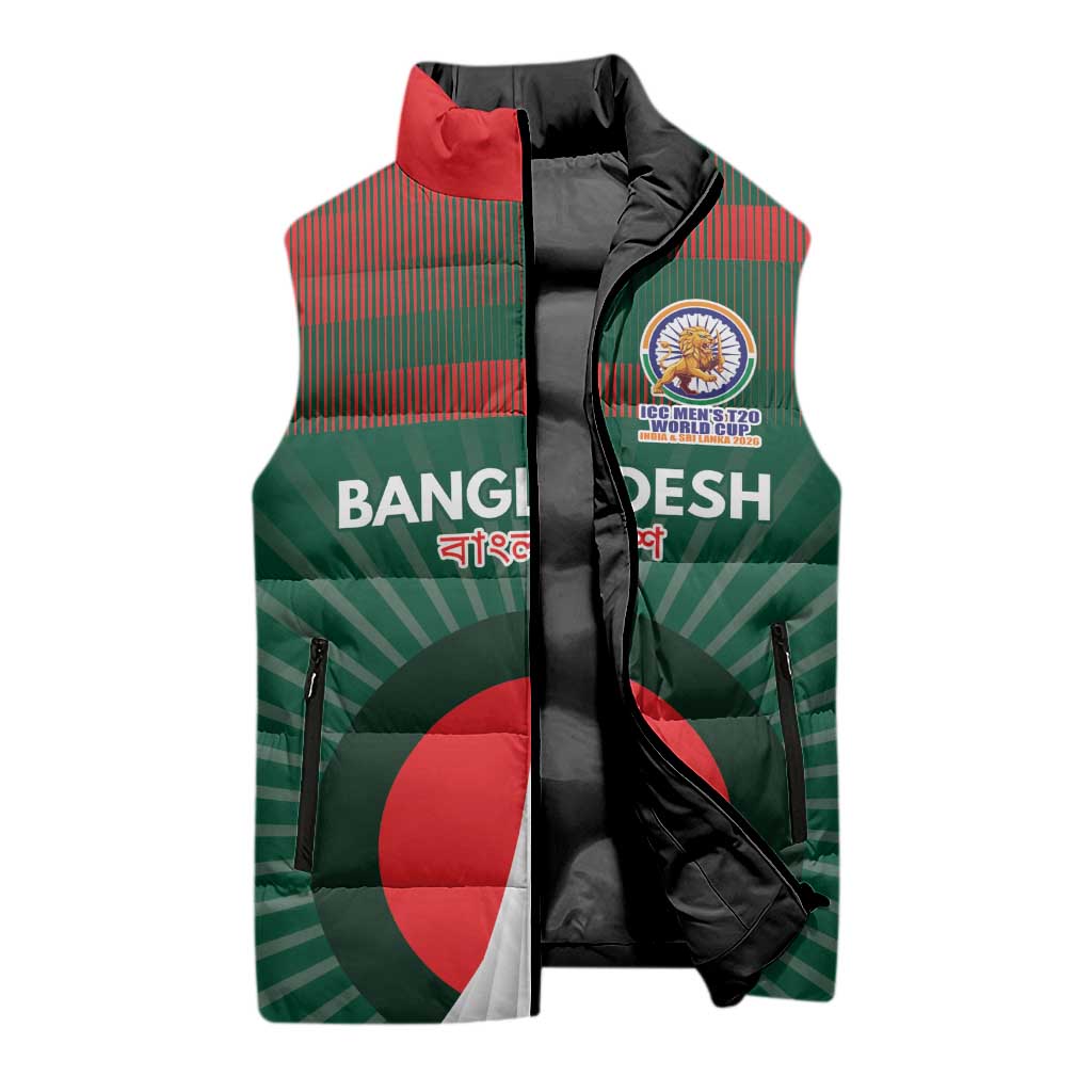 Custom Bangladesh Cricket Spirit 2026 Sleeveless Puffer Jacket World T20 Edition - Bengal Tiger - Wonder Print Shop