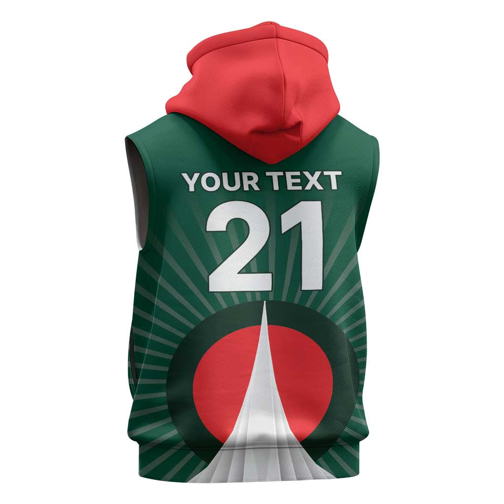 Custom Bangladesh Cricket Spirit 2026 Sleeveless Zip Hoodie World T20 Edition - Bengal Tiger - Wonder Print Shop