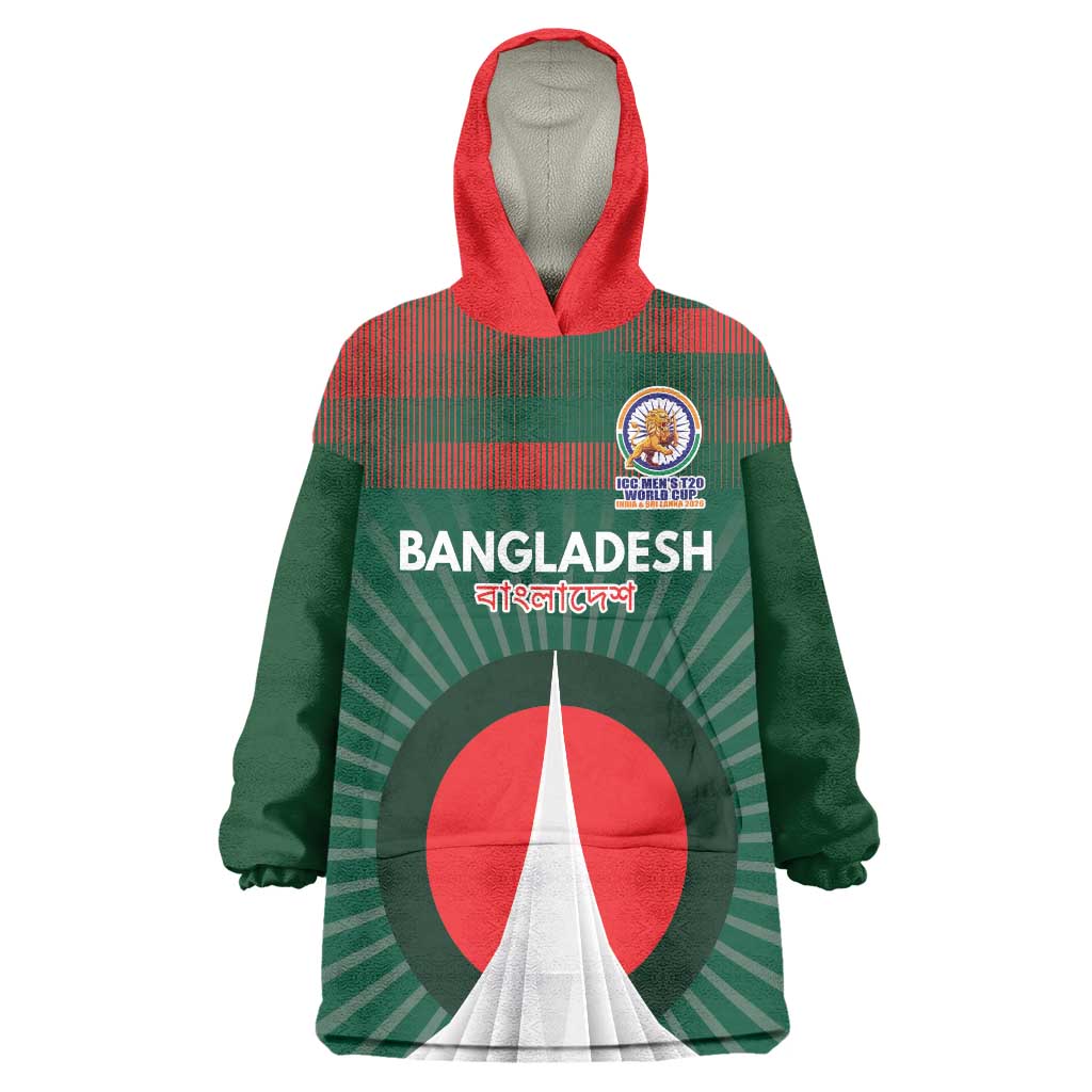 Custom Bangladesh Cricket Spirit 2026 Wearable Blanket Hoodie World T20 Edition - Bengal Tiger - Wonder Print Shop