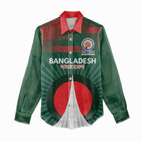 Custom Bangladesh Cricket Spirit 2026 Women Casual Shirt World T20 Edition - Bengal Tiger - Wonder Print Shop