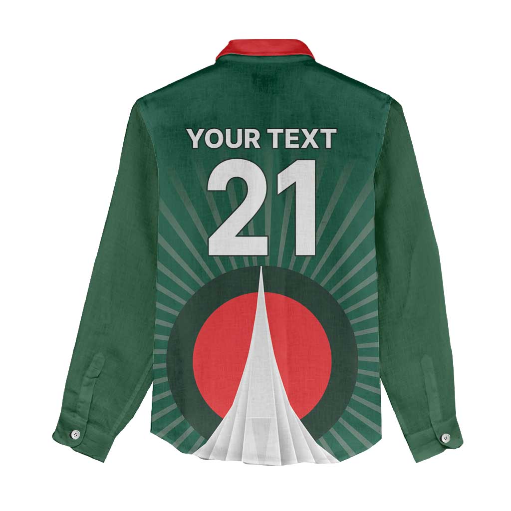 Custom Bangladesh Cricket Spirit 2026 Women Casual Shirt World T20 Edition - Bengal Tiger - Wonder Print Shop